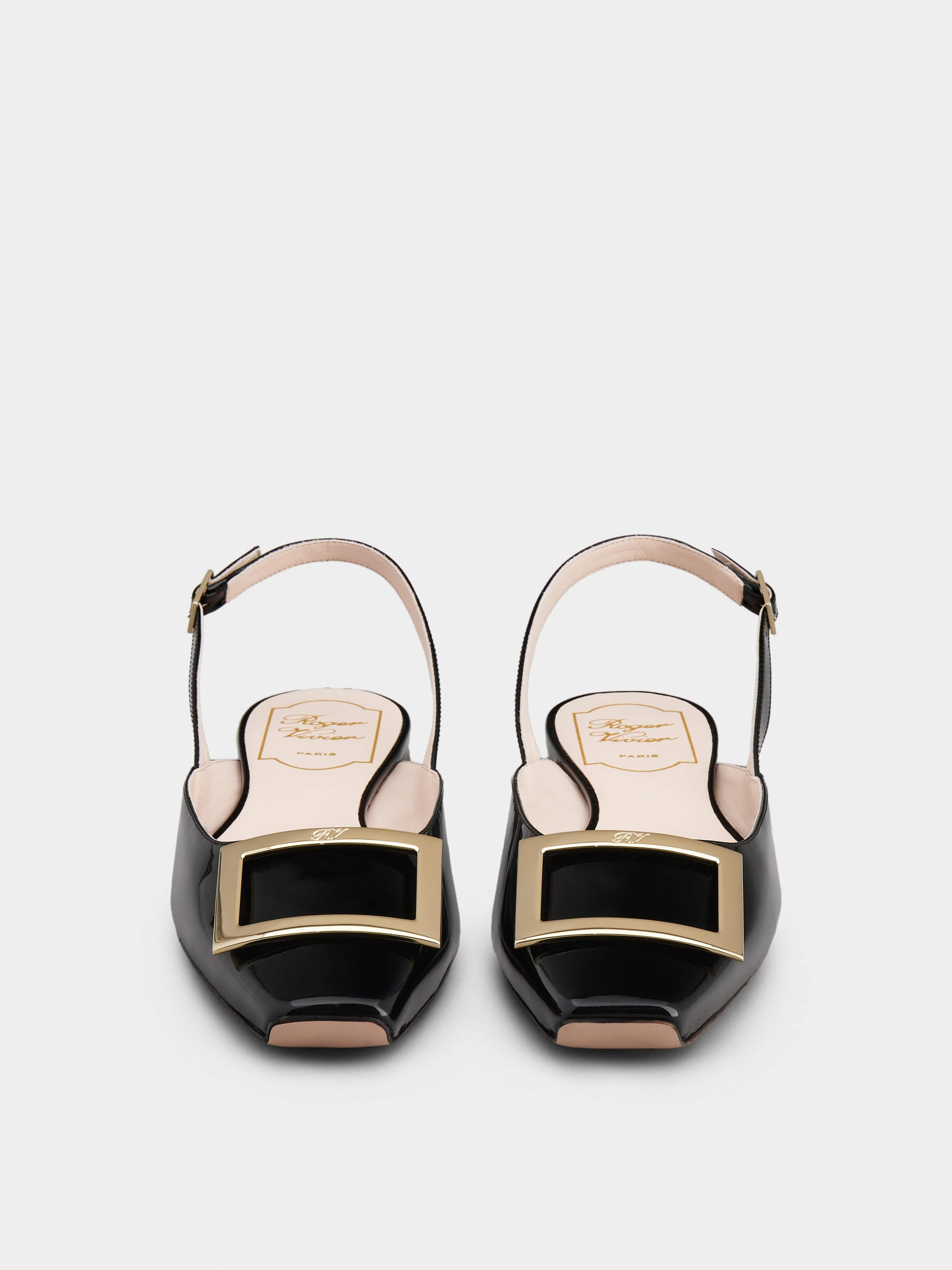 Trompette Metal Buckle Slingback Ballerinas in Patent Leather - 4