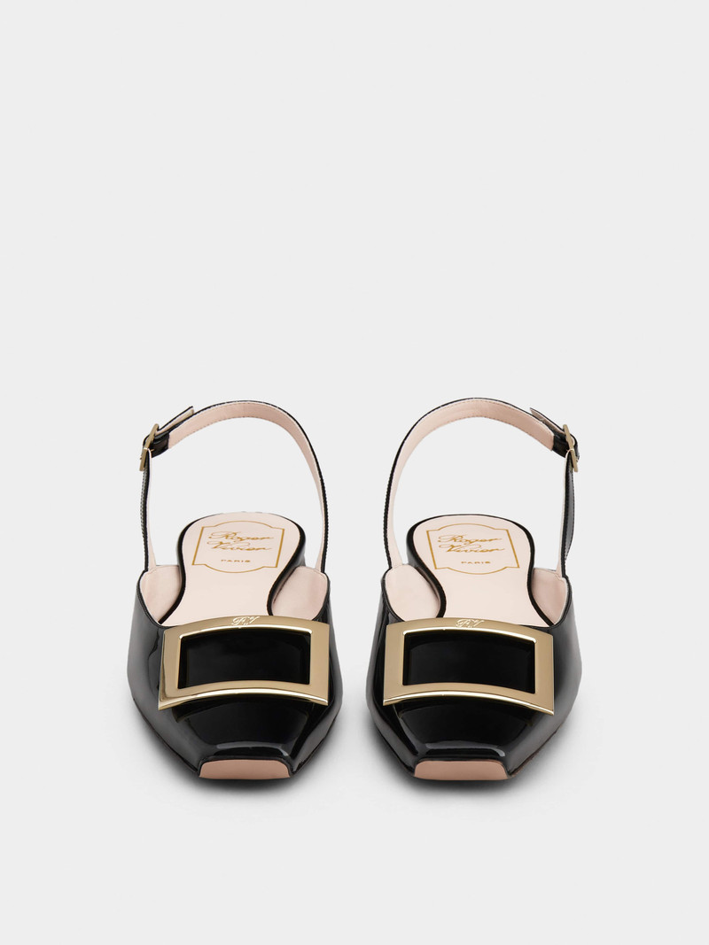 Trompette Metal Buckle Slingback Ballerinas in Patent Leather 4