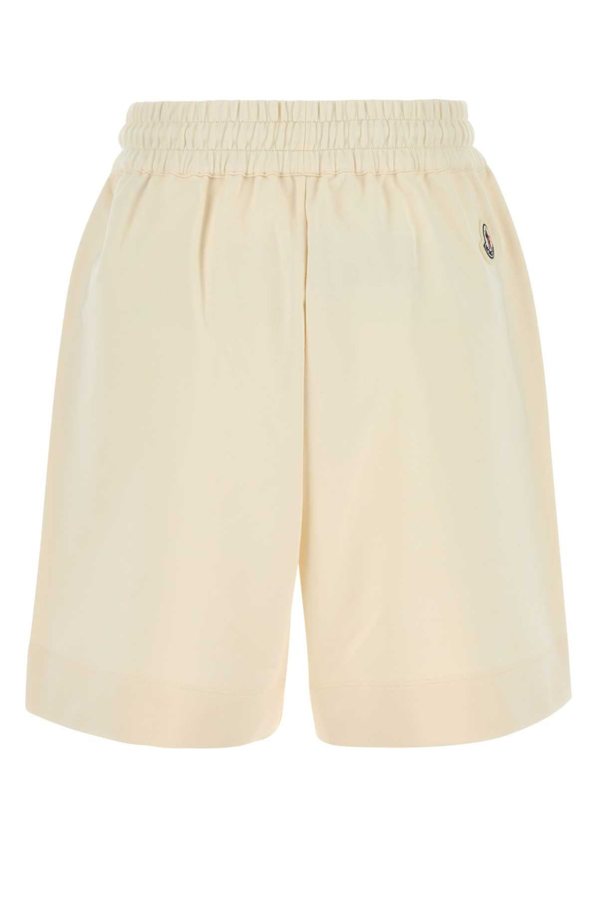 Moncler Women Ivory Cotton Bermuda Shorts - 2
