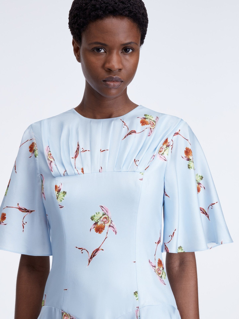 Risabelle Dress In Blue Lily Silk Twill 4