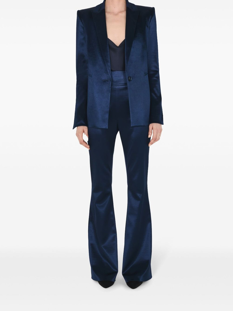 GALVAN Sculpted single-breasted satin blazer outlook