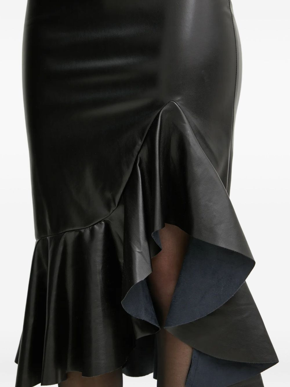 ruffle-detail midi skirt - 4
