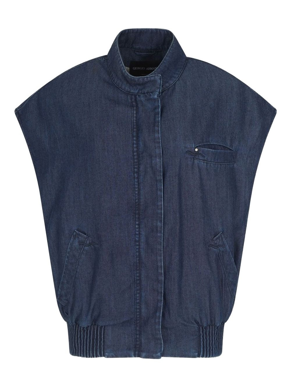 sleeveless denim gilet - 1