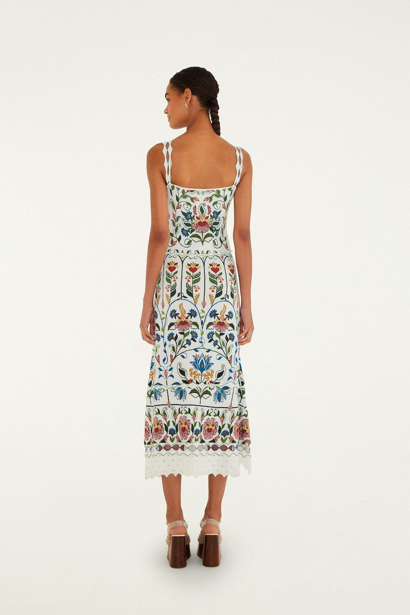 Off-White Stitched Garden Sleeveless Maxi Dress 3