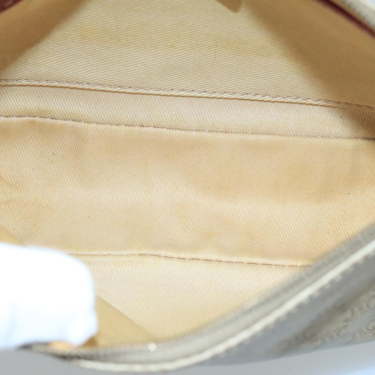 CELINE Macadam Canvas Hand Bag Pvc Leather Beige Red - 11