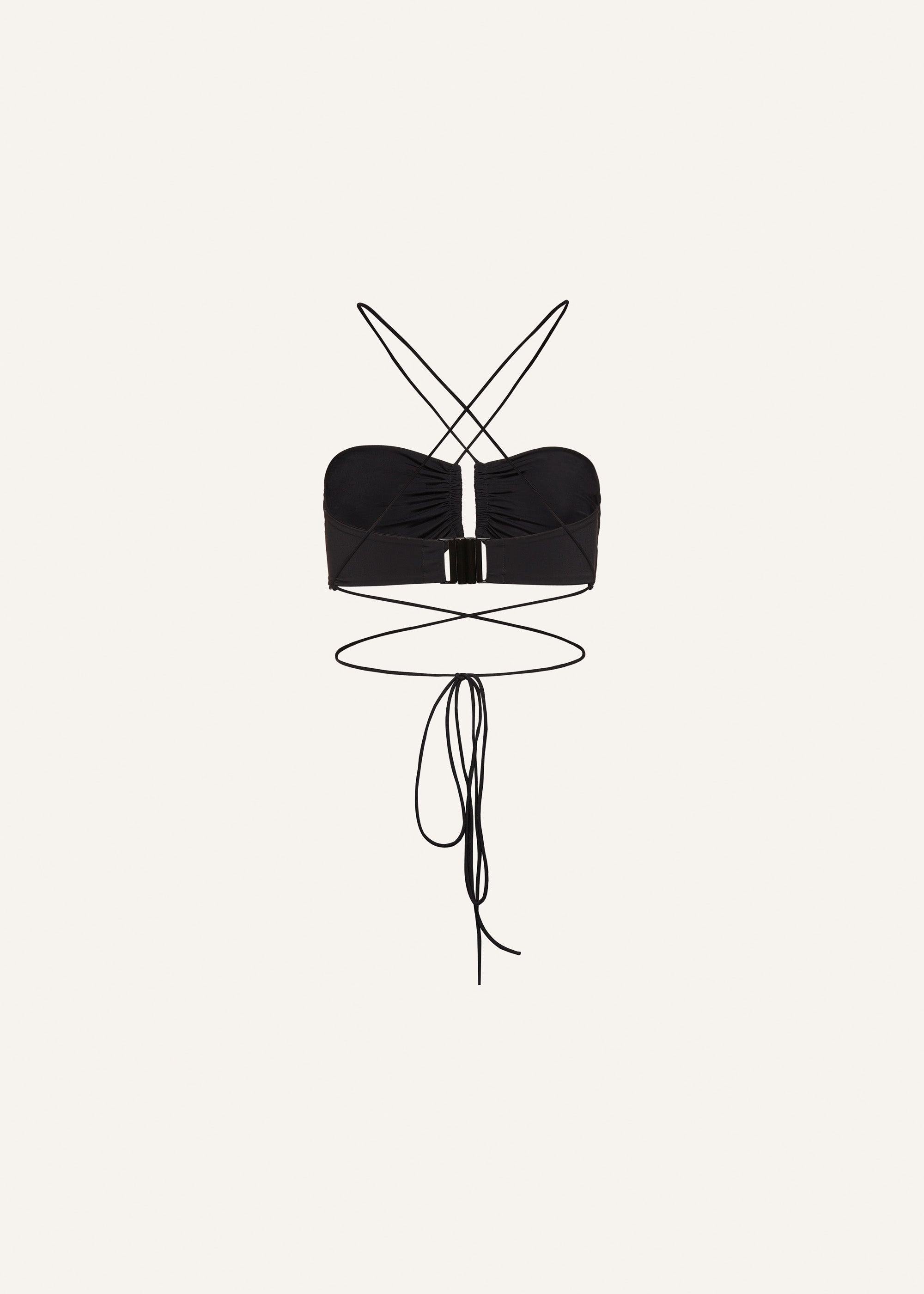 Crisscross bandeau top in black - 2