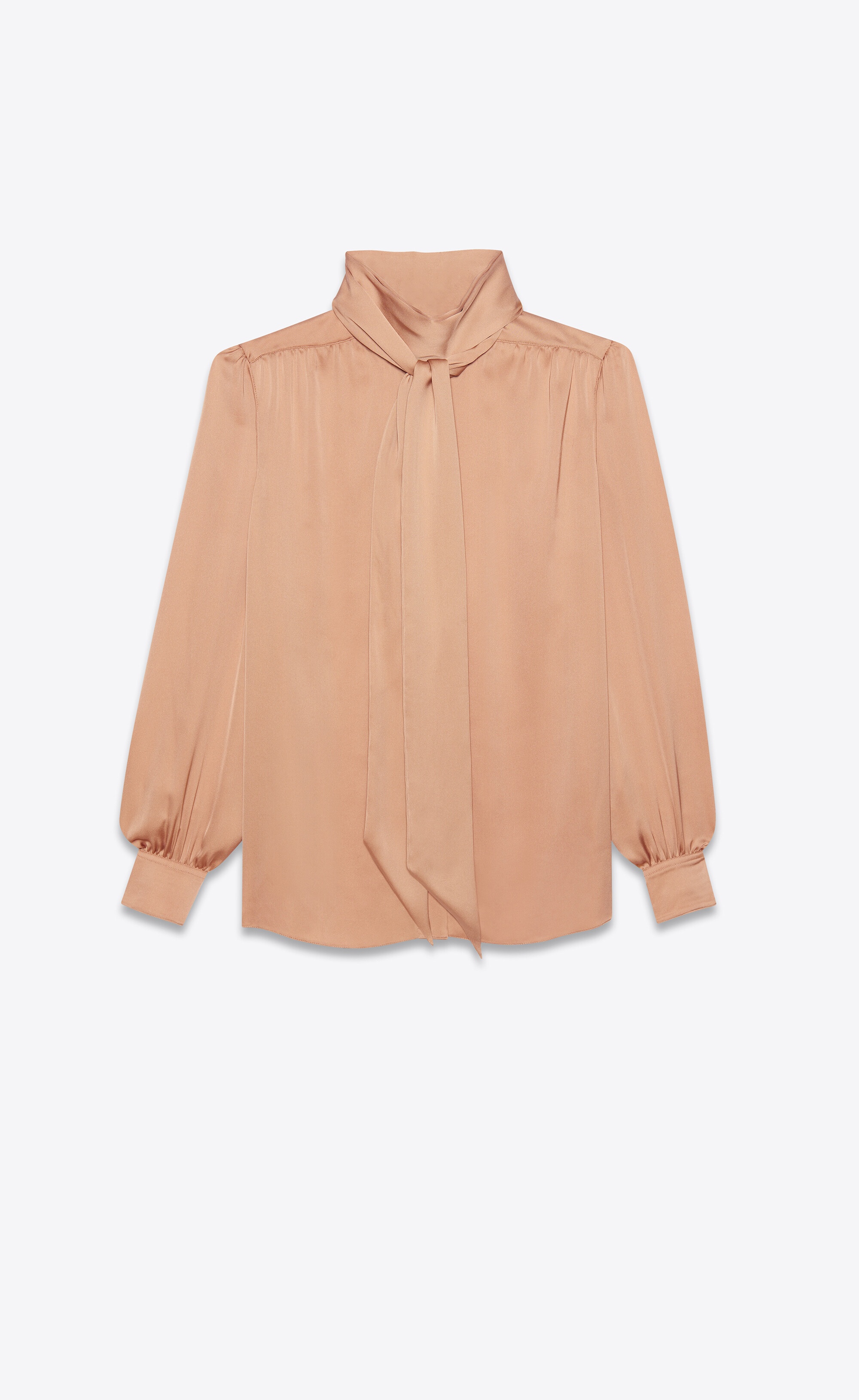 lavallière-neck blouse in silk charmeuse - 3