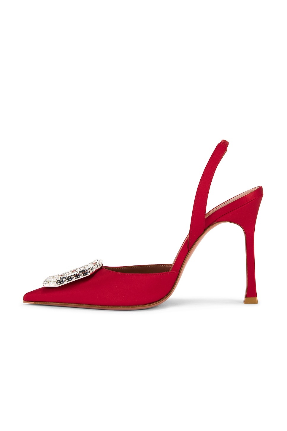 Camelia 105 Satin Sling Pump In Red - 5