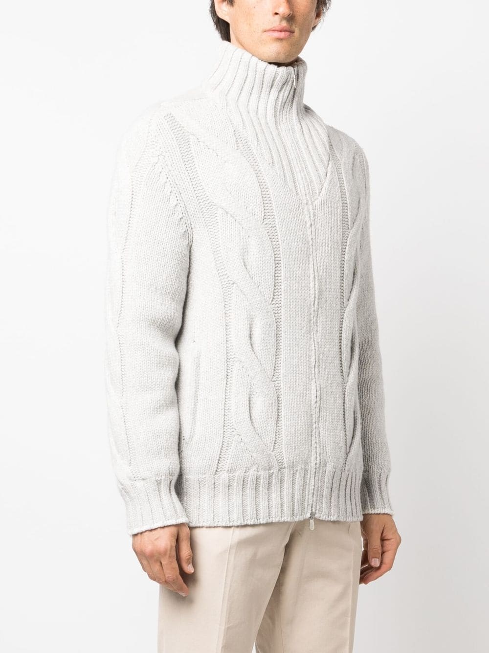 cable-knit padded jacket - 3