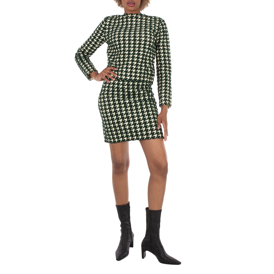 Burberry Houndstooth Elasticated Waist Mini Skirt - 6