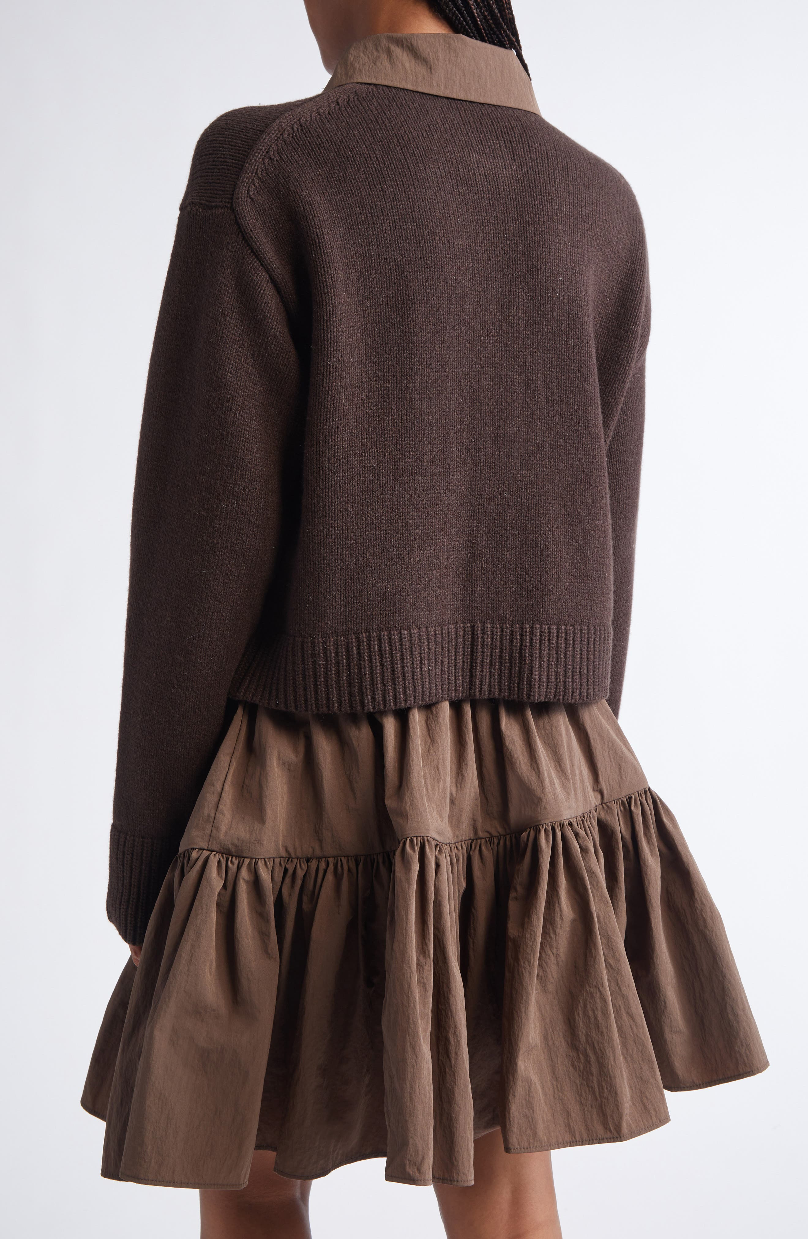 Cecilie Bahnsen Bibi Recycled Cashmere & Wool Cardigan in Brown at Nordstrom - 3