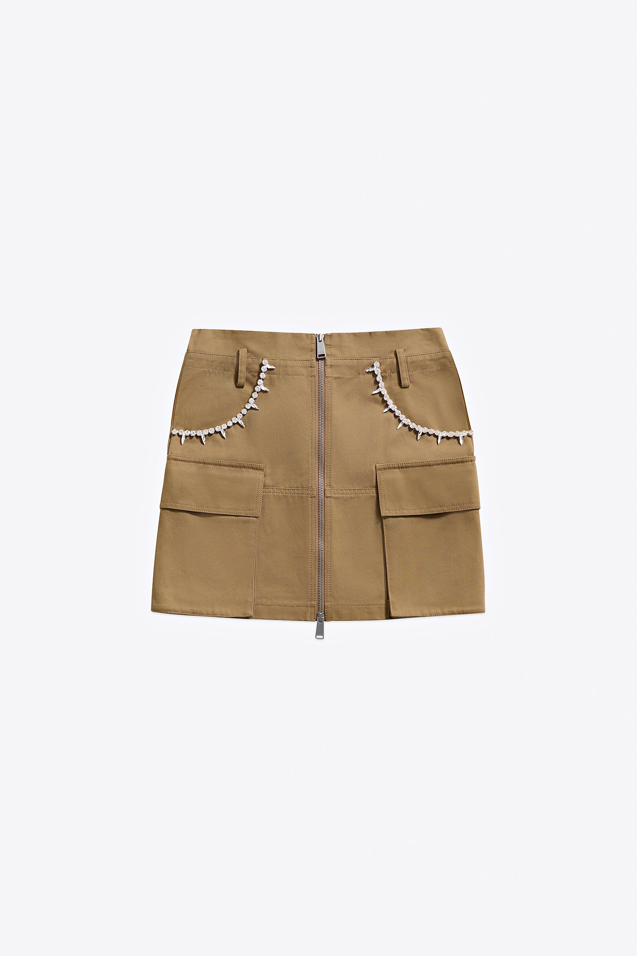 CRYSTAL POCKET CARGO MINI SKIRT - 1