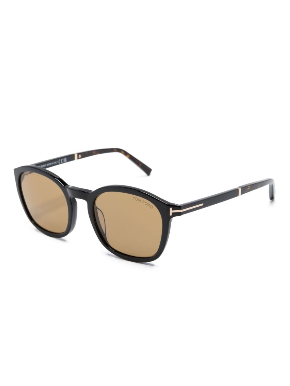 tortoiseshell-effect round-frame sunglasses - 2