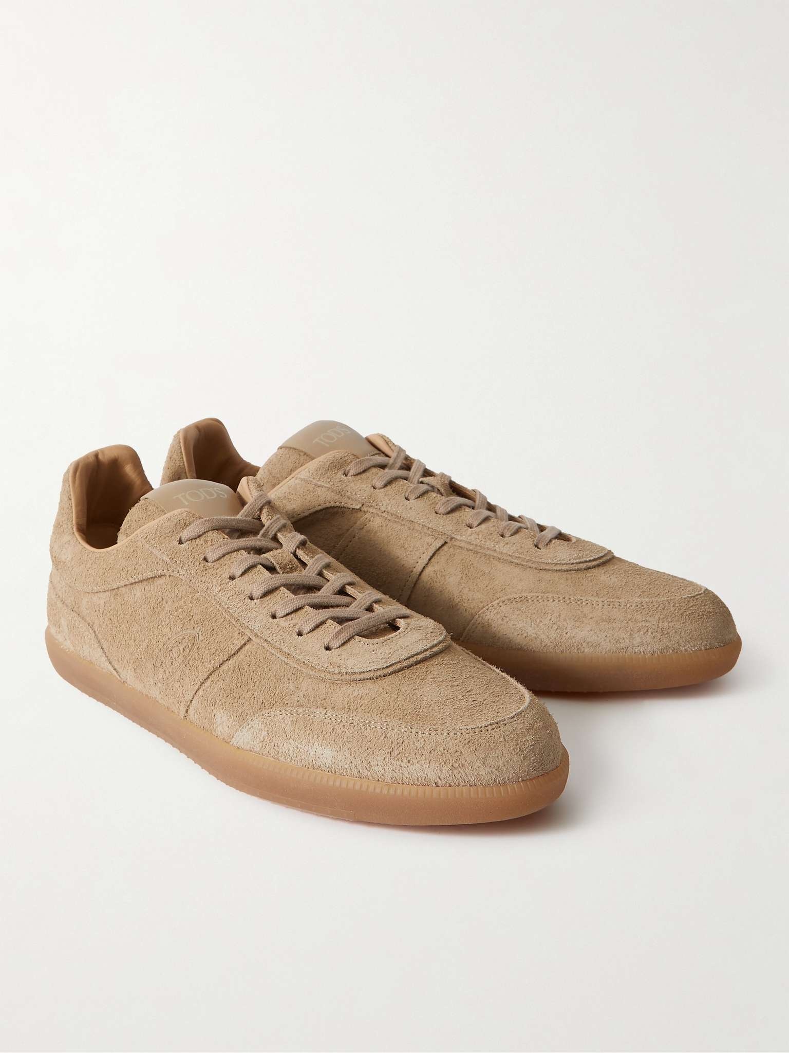 Logo-Debossed Leather-Trimmed Suede Sneakers - 4