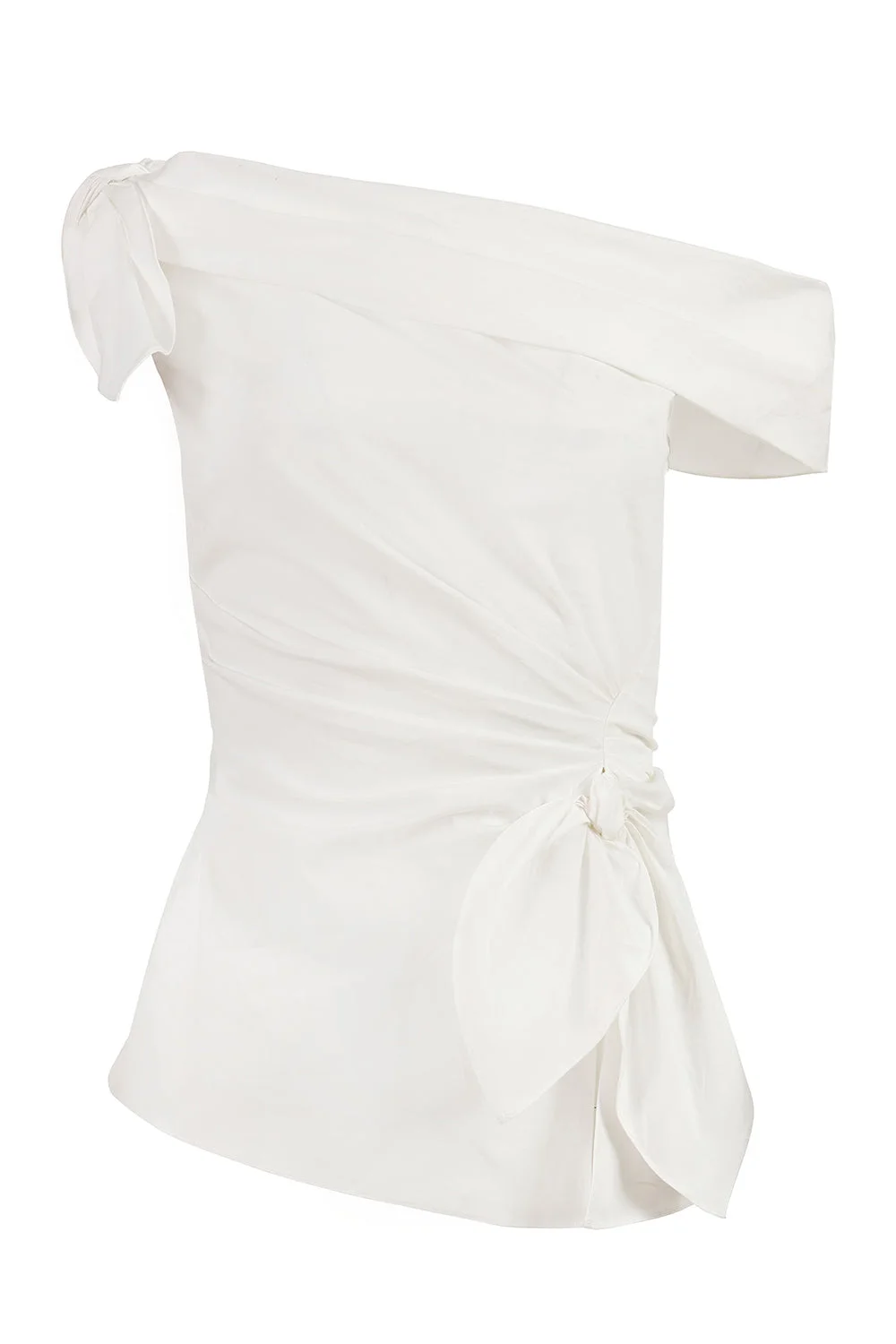 Off the Shoulder Tie Shirt - 1