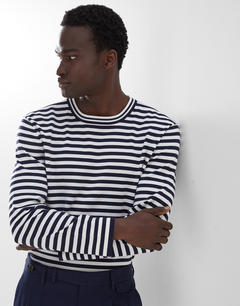 Striped lightweight cotton sweater 4