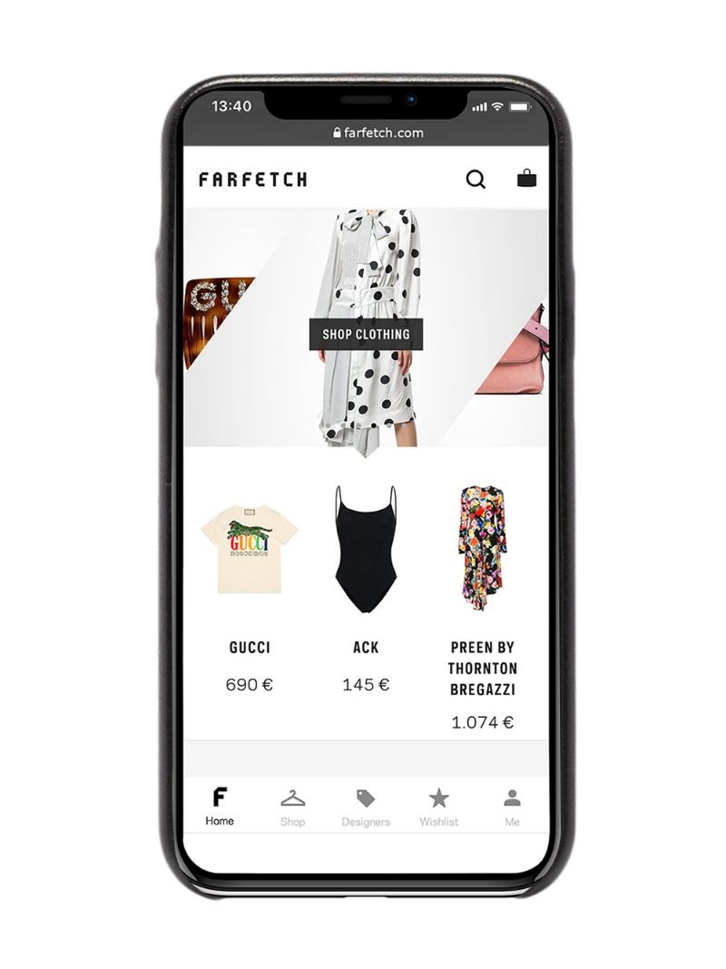 VETEMENTS Goth logo-print iPhone XS case outlook