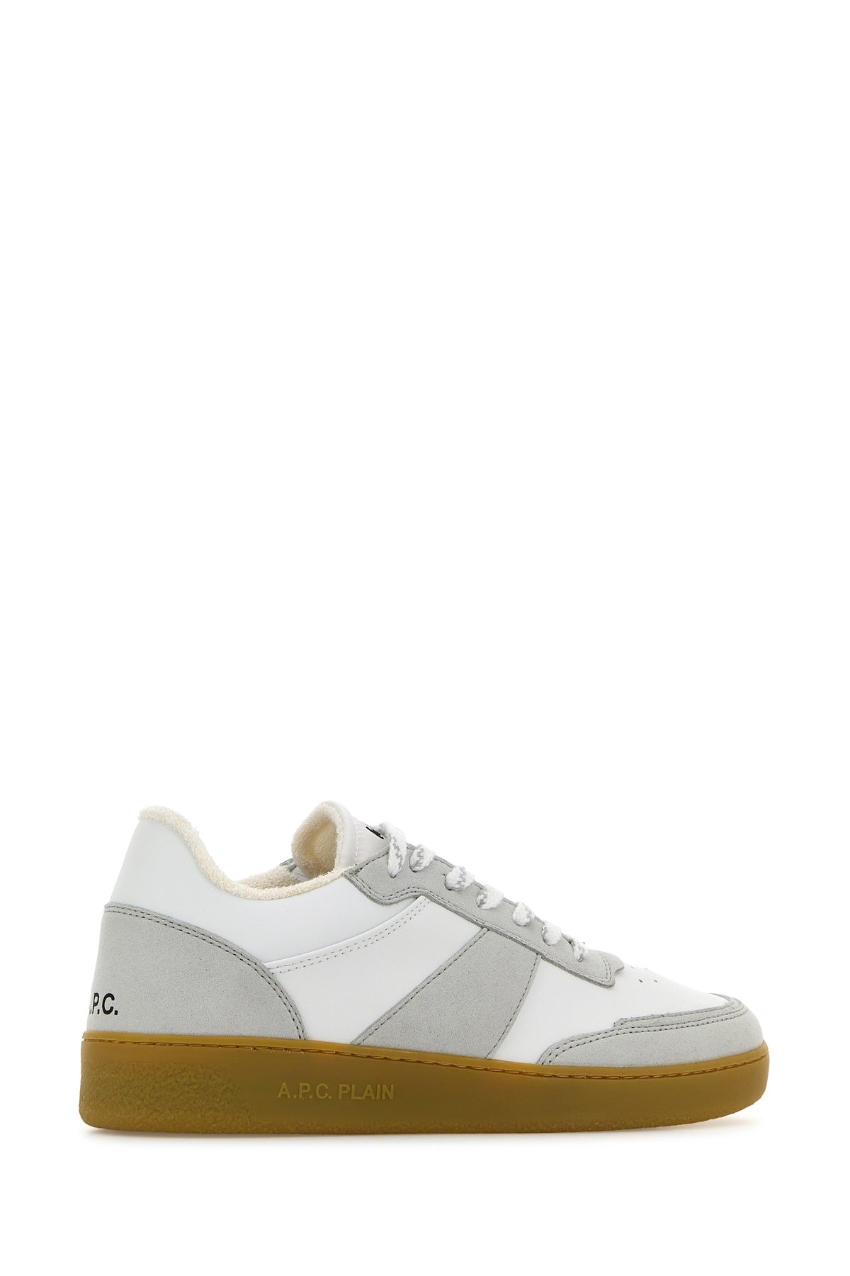 Two-tone synthetic leather Plain sneakers - 3
