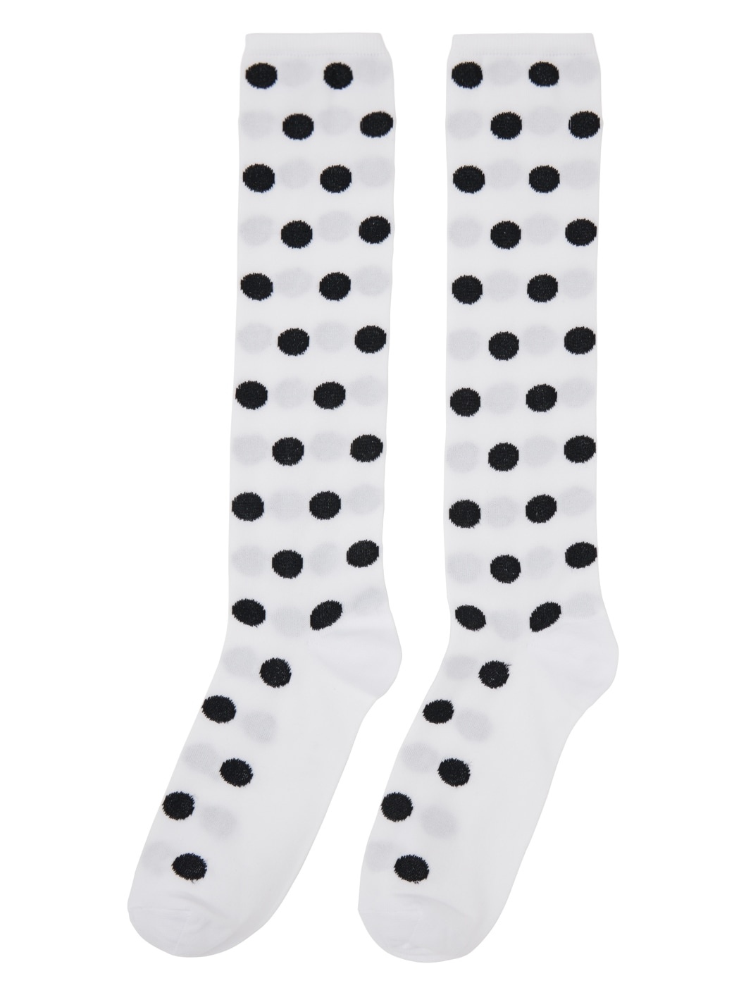 White & Black Polka Dots Socks - 2