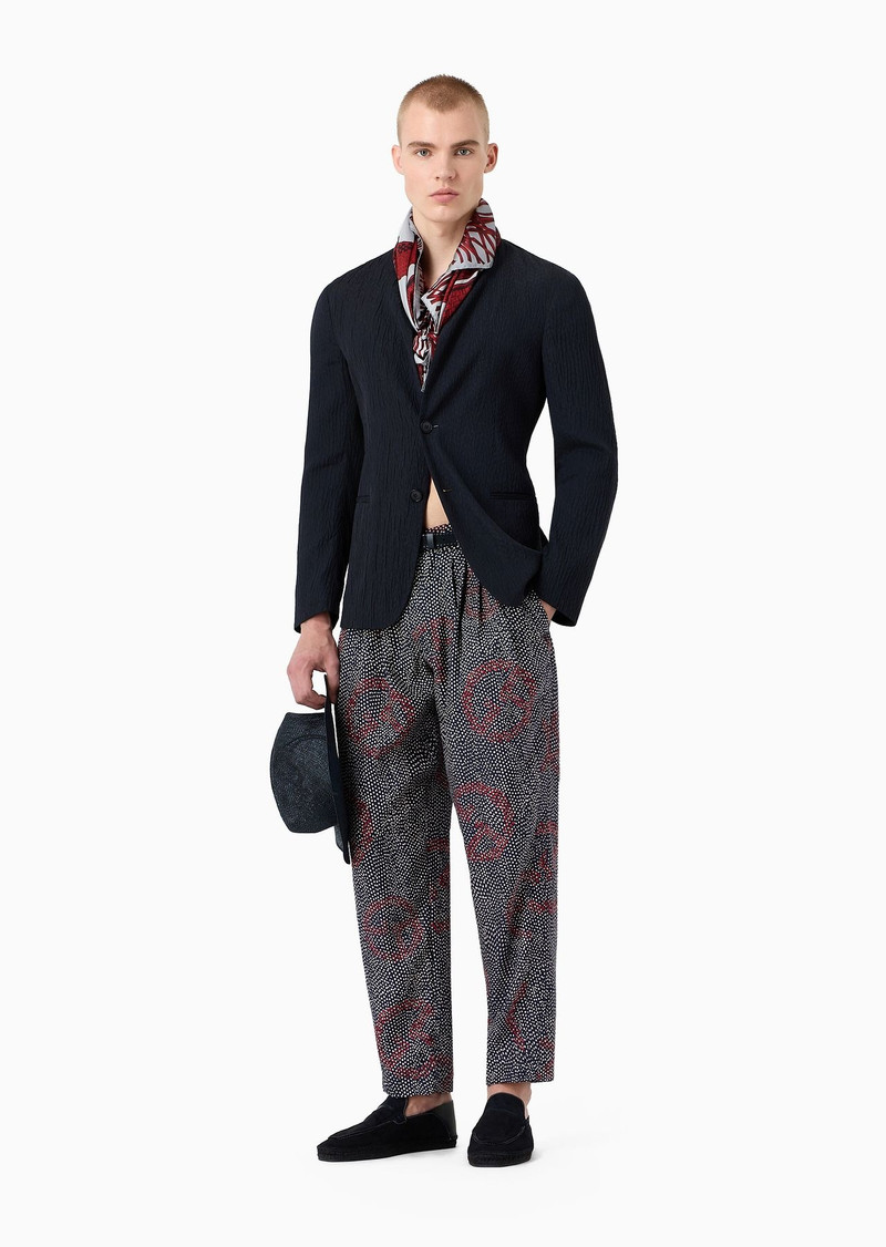 GIORGIO ARMANI Printed silk trousers with pleats outlook