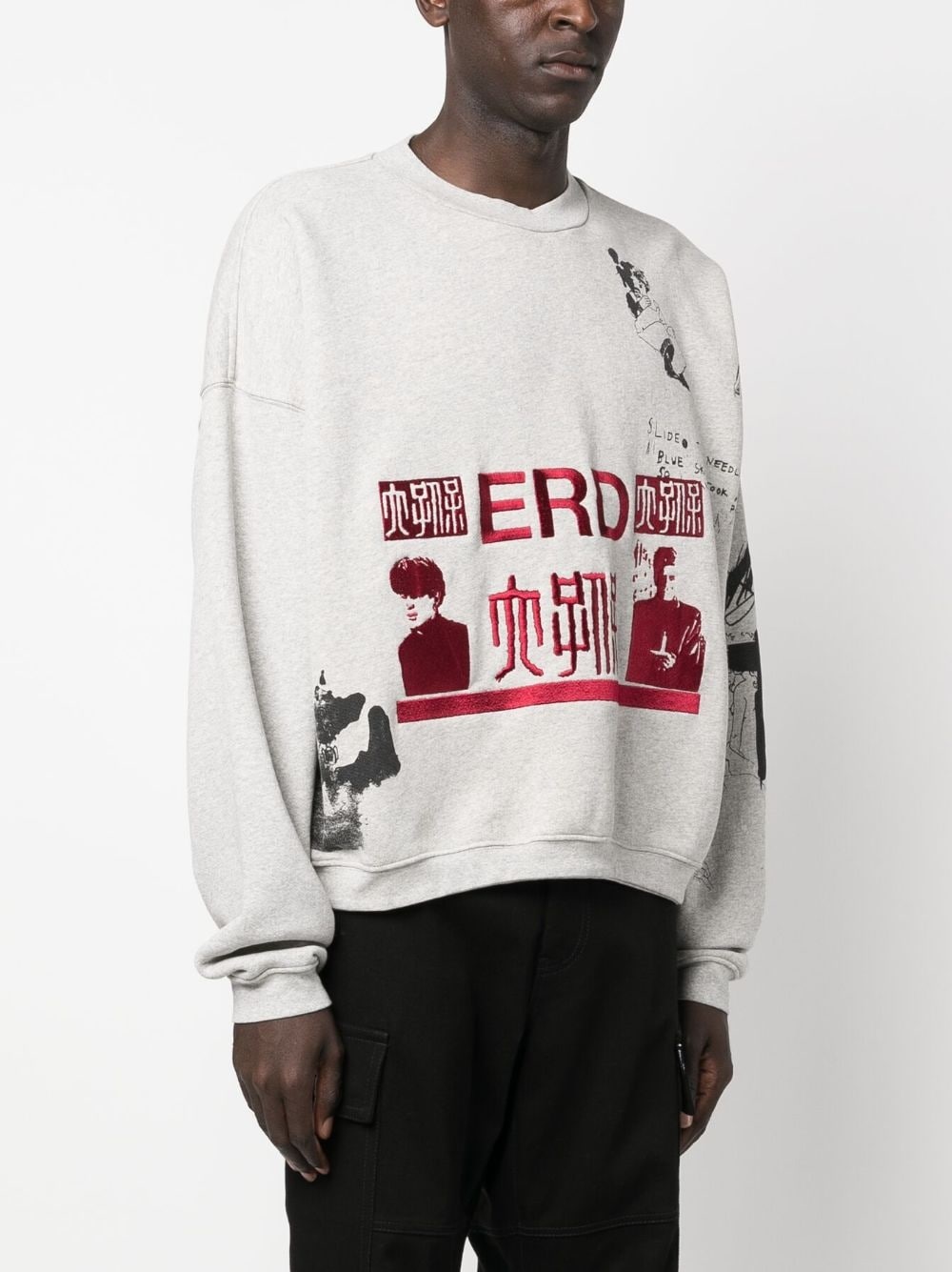 logo-embroidered cotton sweatshirt - 3