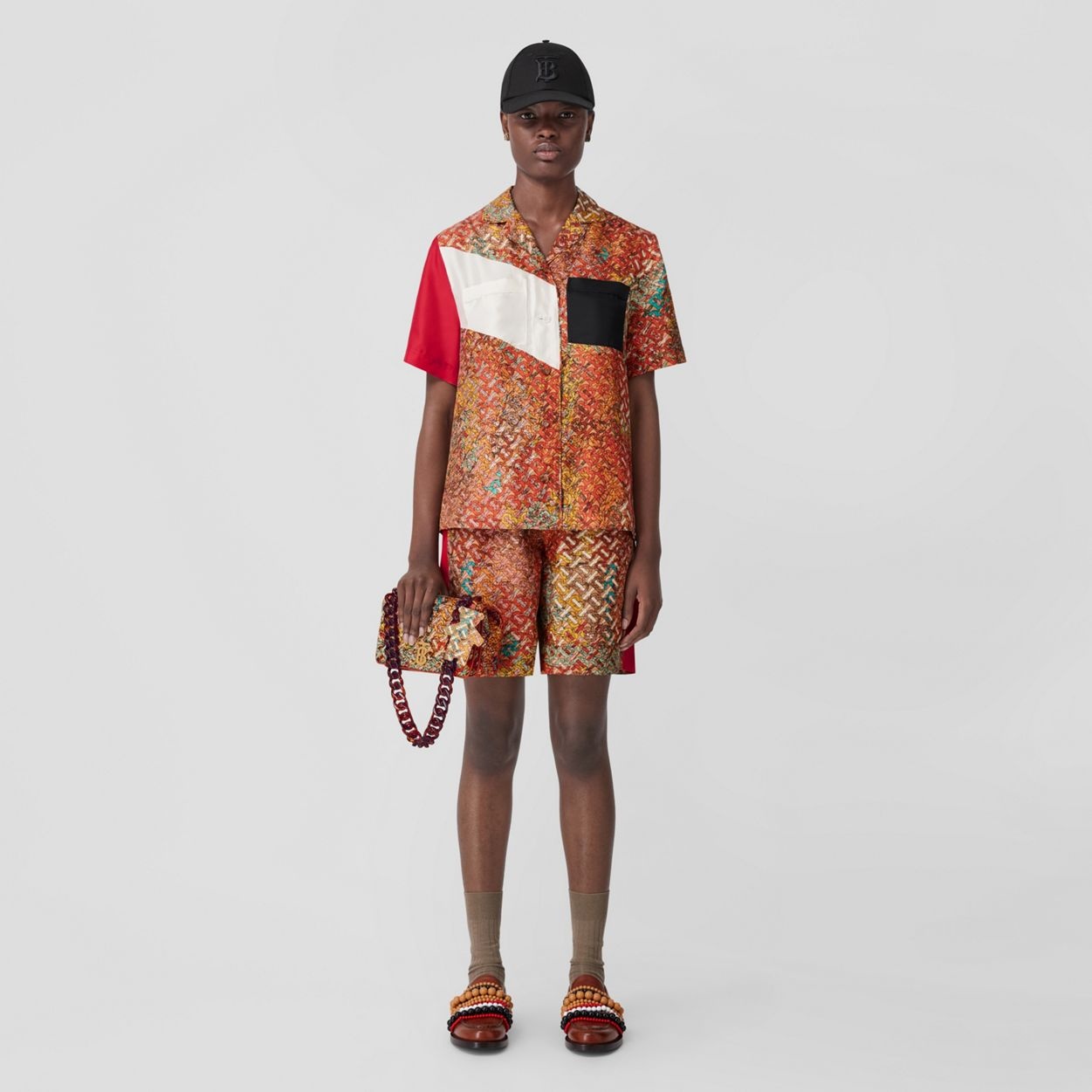 Monogram Map Print Silk Shorts - 3