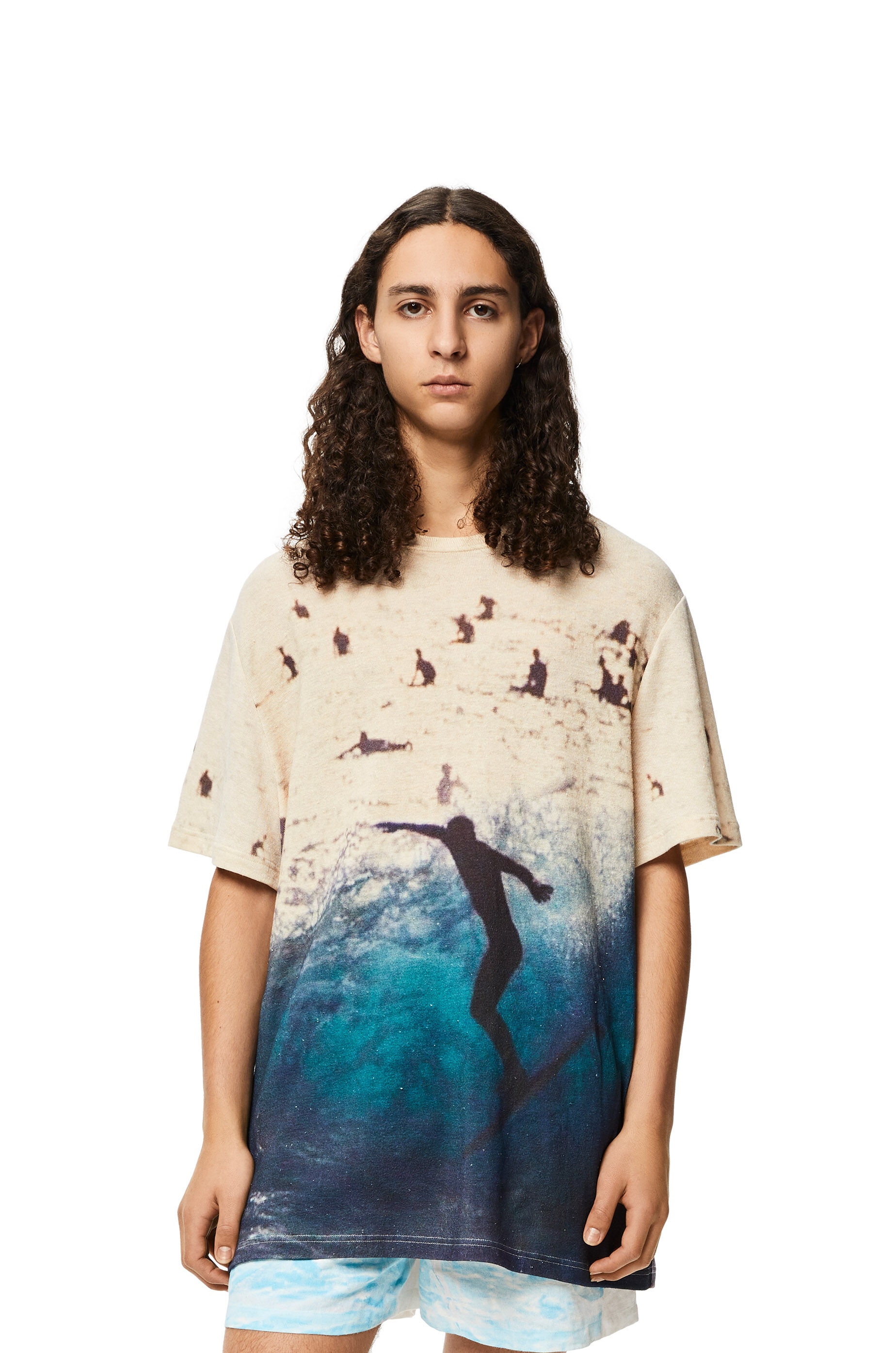All-over surf print T-shirt in cotton - 3