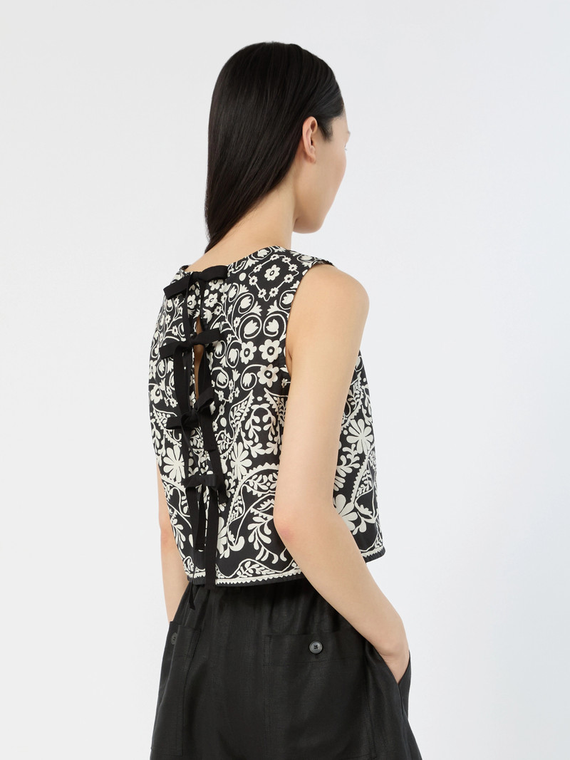 WKIFANALE Printed cotton crop top - BLACK 4