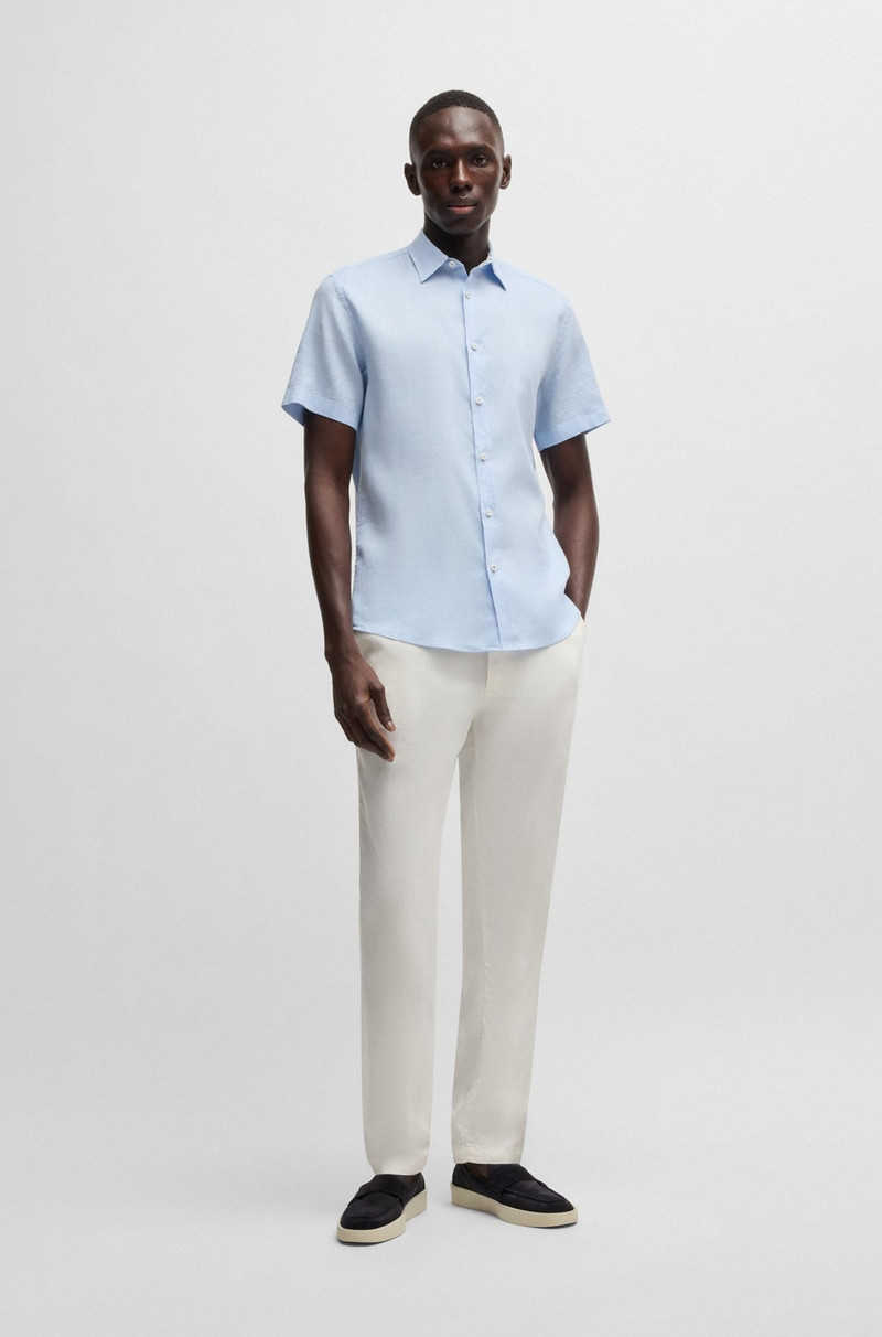 BOSS SLIM-FIT SHIRT IN STRETCH LINEN outlook