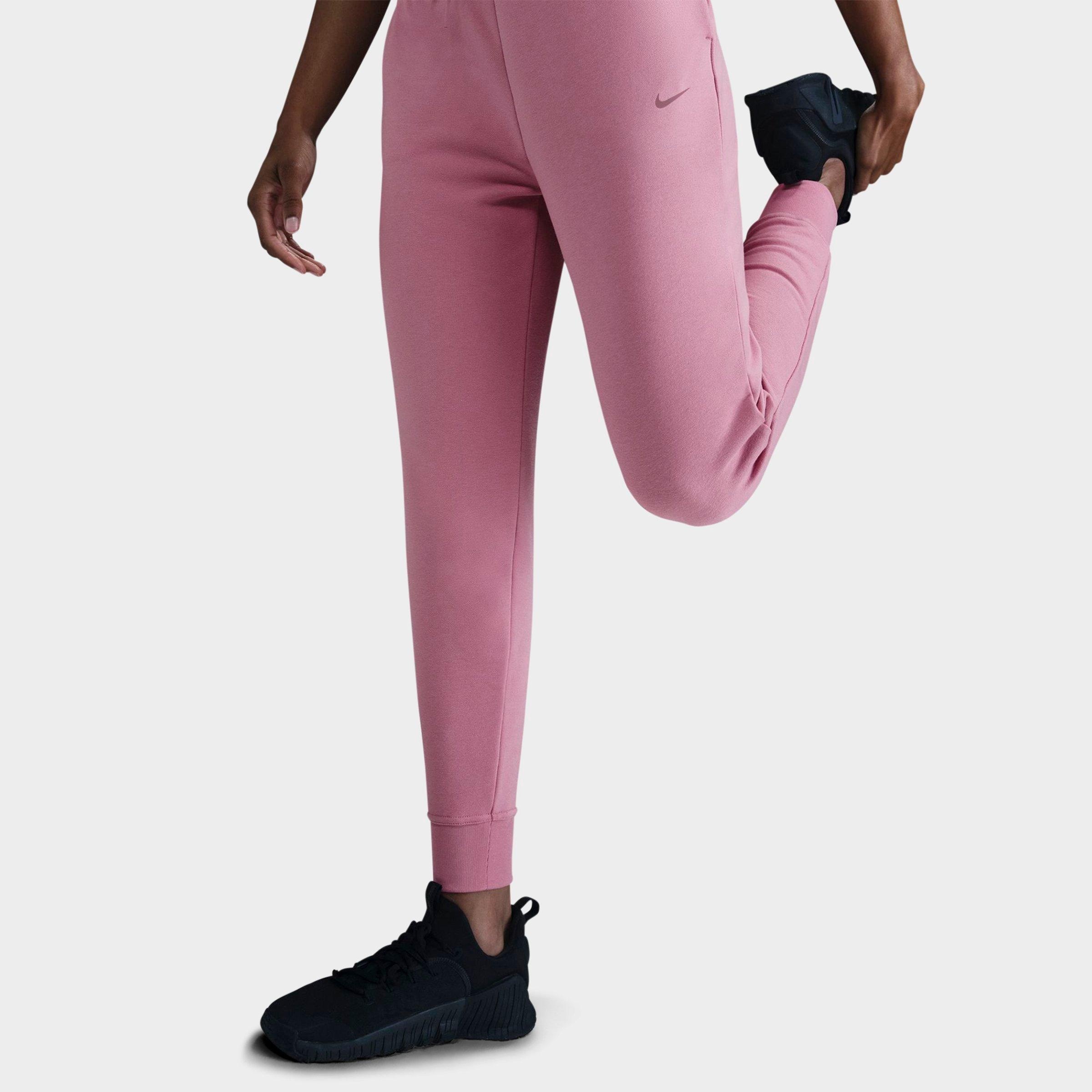 WOMEN'S NIKE DRI-FIT ONE HIGH-WAISTED 7/8 FRENCH TERRY JOGGER PANTS - 3