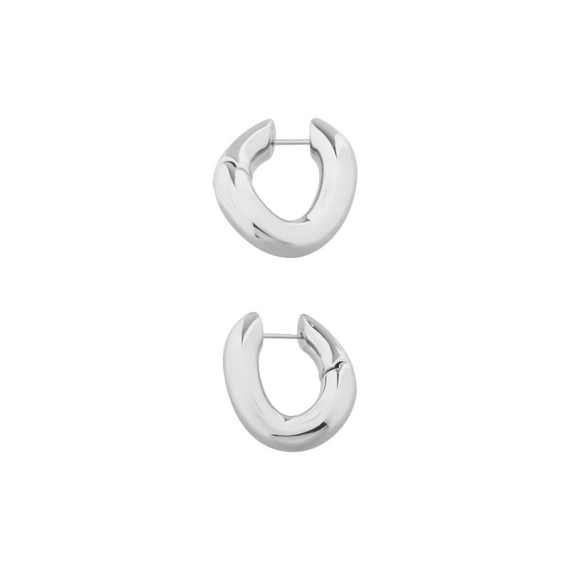 BALENCIAGA Women's Loop Earrings in Silver outlook