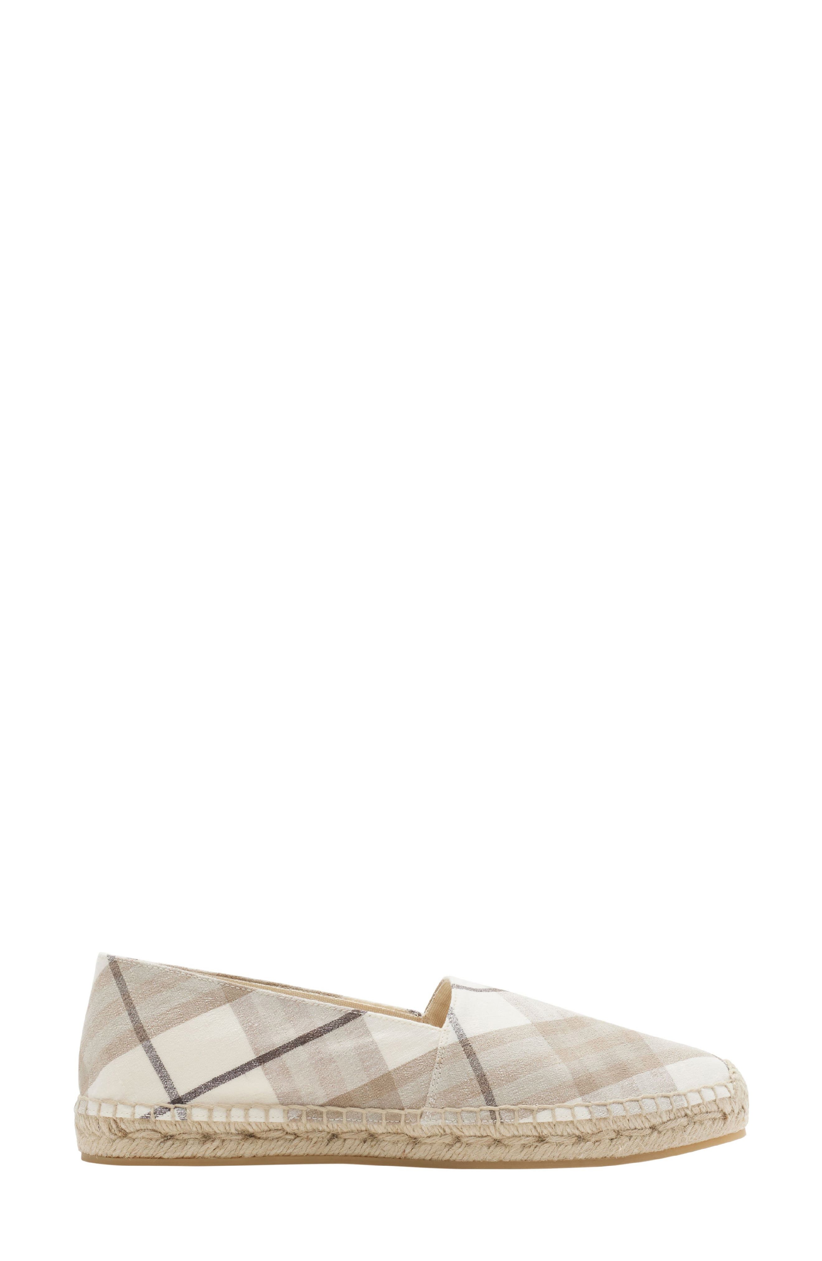 burberry Mews Check Espadrille Flat in Cotton Ip Check at Nordstrom - 1