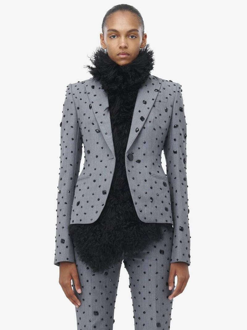 Alexander McQueen Cosmic Stone Embroidery Single-breasted Jacket outlook