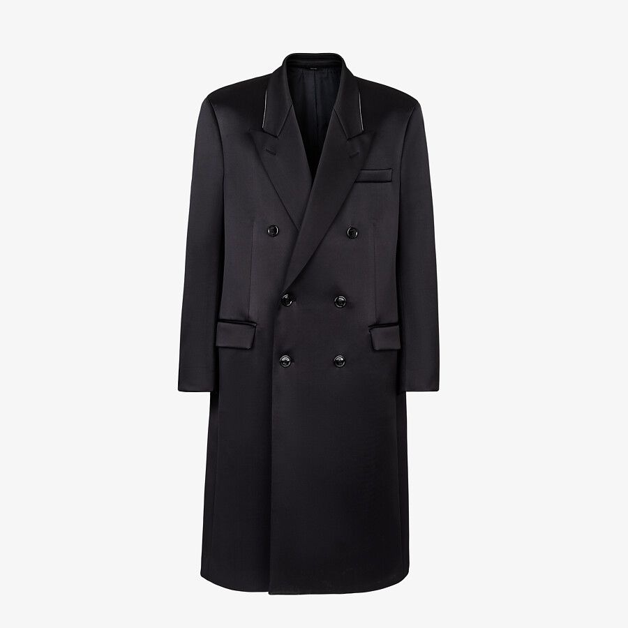 Black satin coat - 1