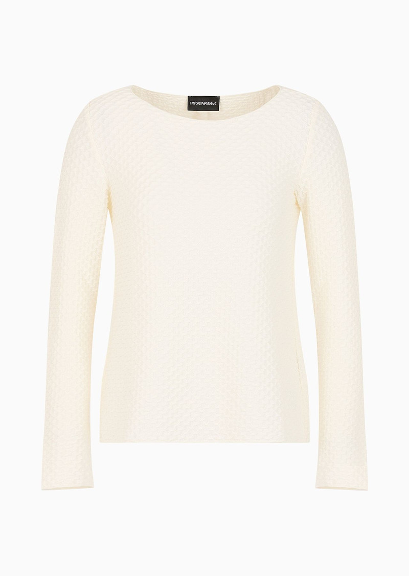 ASV recycled jersey jacquard boat-neck flared jumper 1