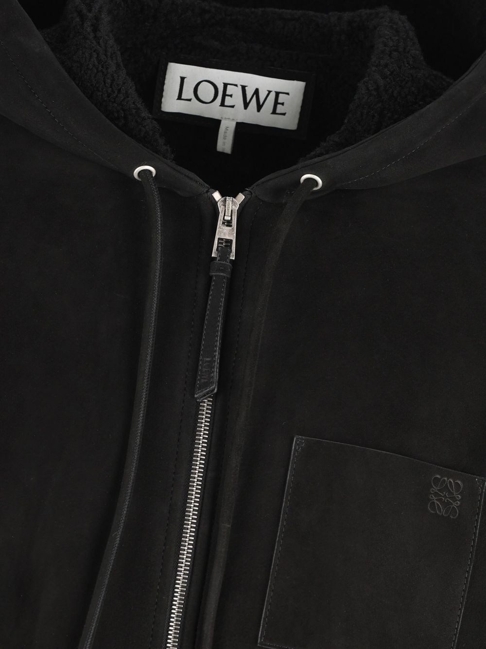 hooded shearling jacket - 4