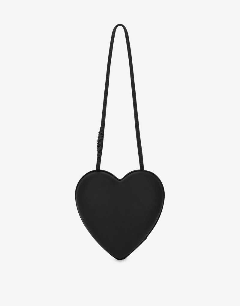 RUBBERISED NAPPA LEATHER MOSCHINO HEARTBEAT BAG 1