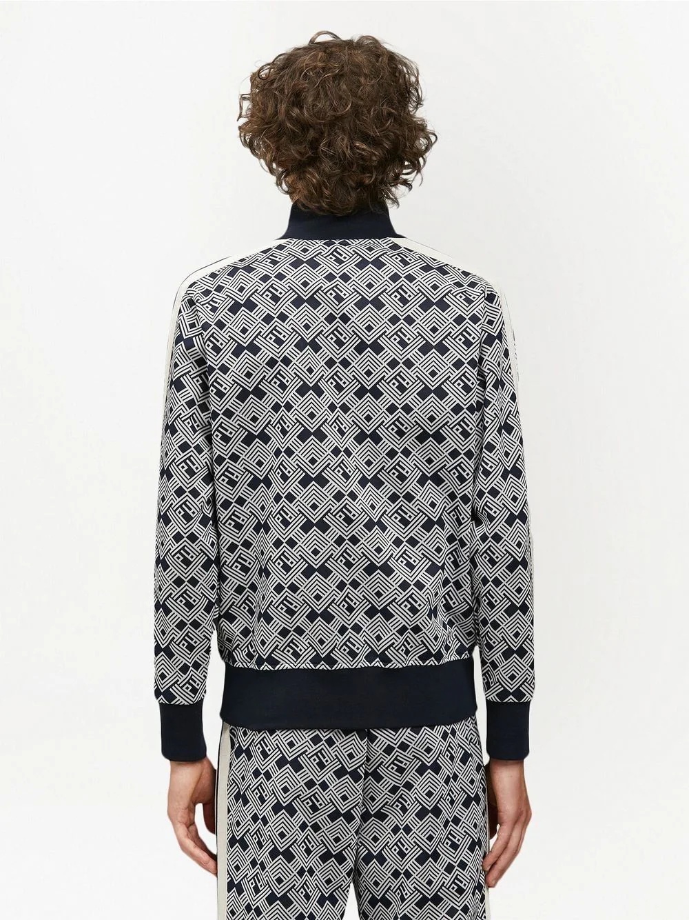 monogram-pattern track jacket - 4