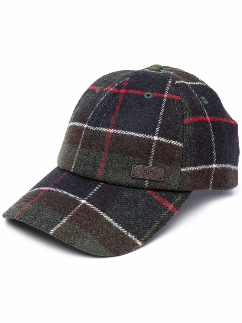 tartan check print cap 1