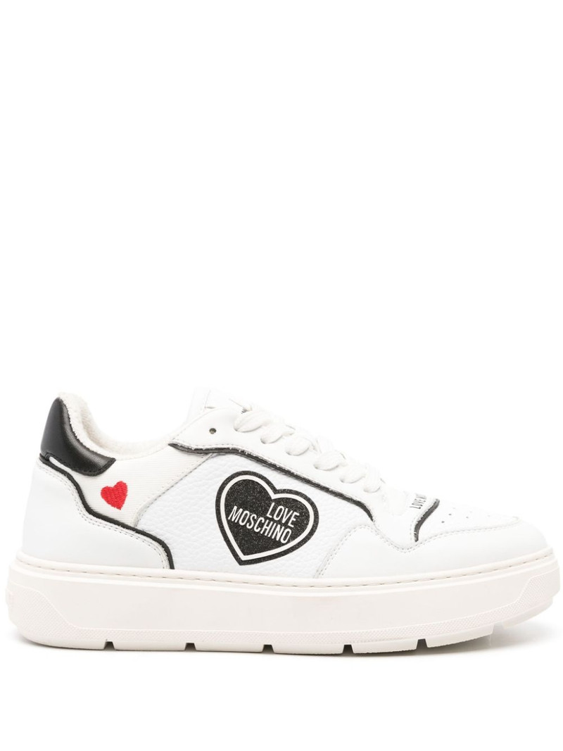 logo-print leather sneakers 1