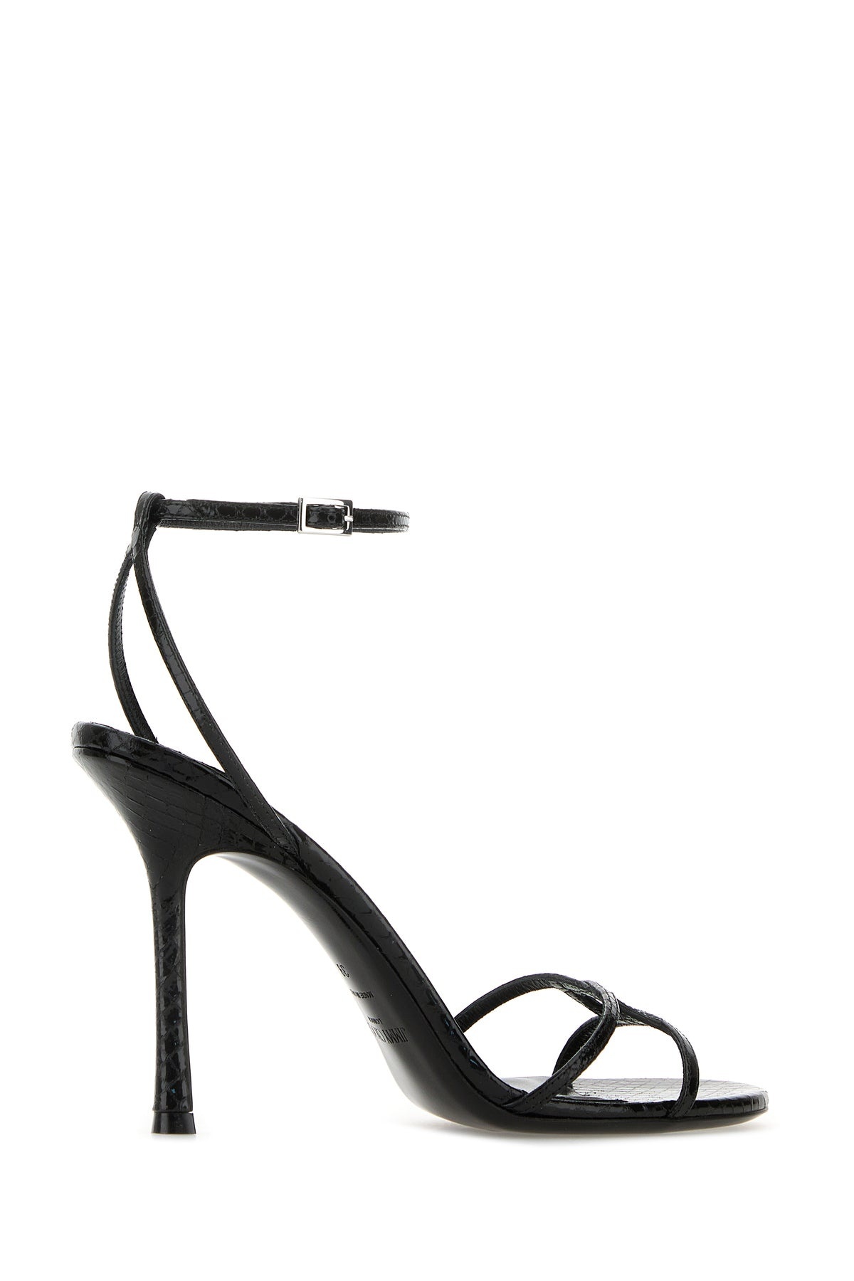 Black leather Leo 100 sandals - 3