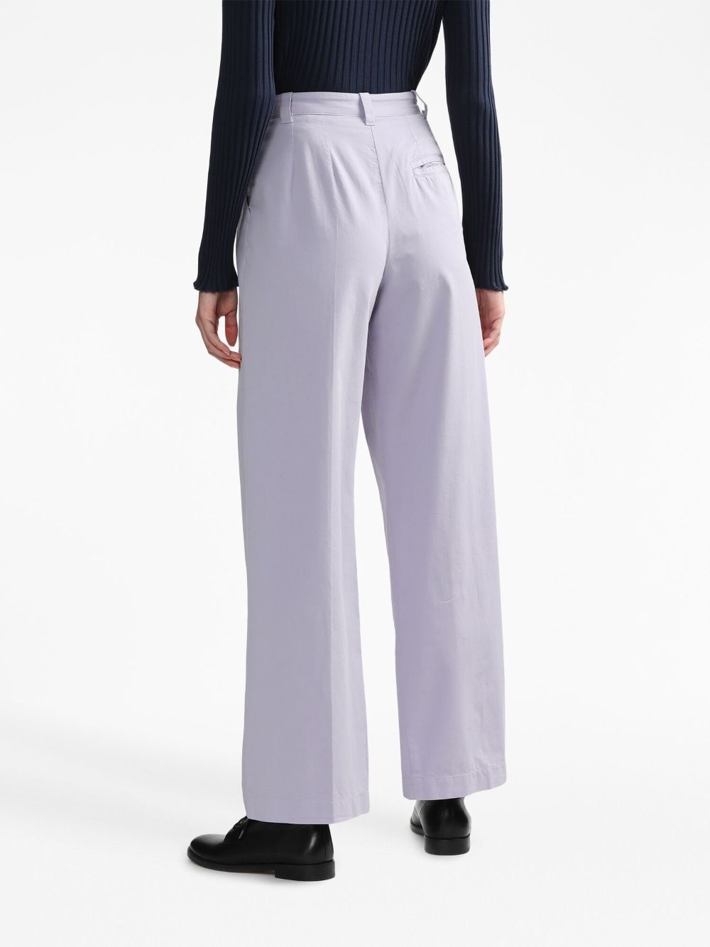 wide-leg cotton trousers - 4