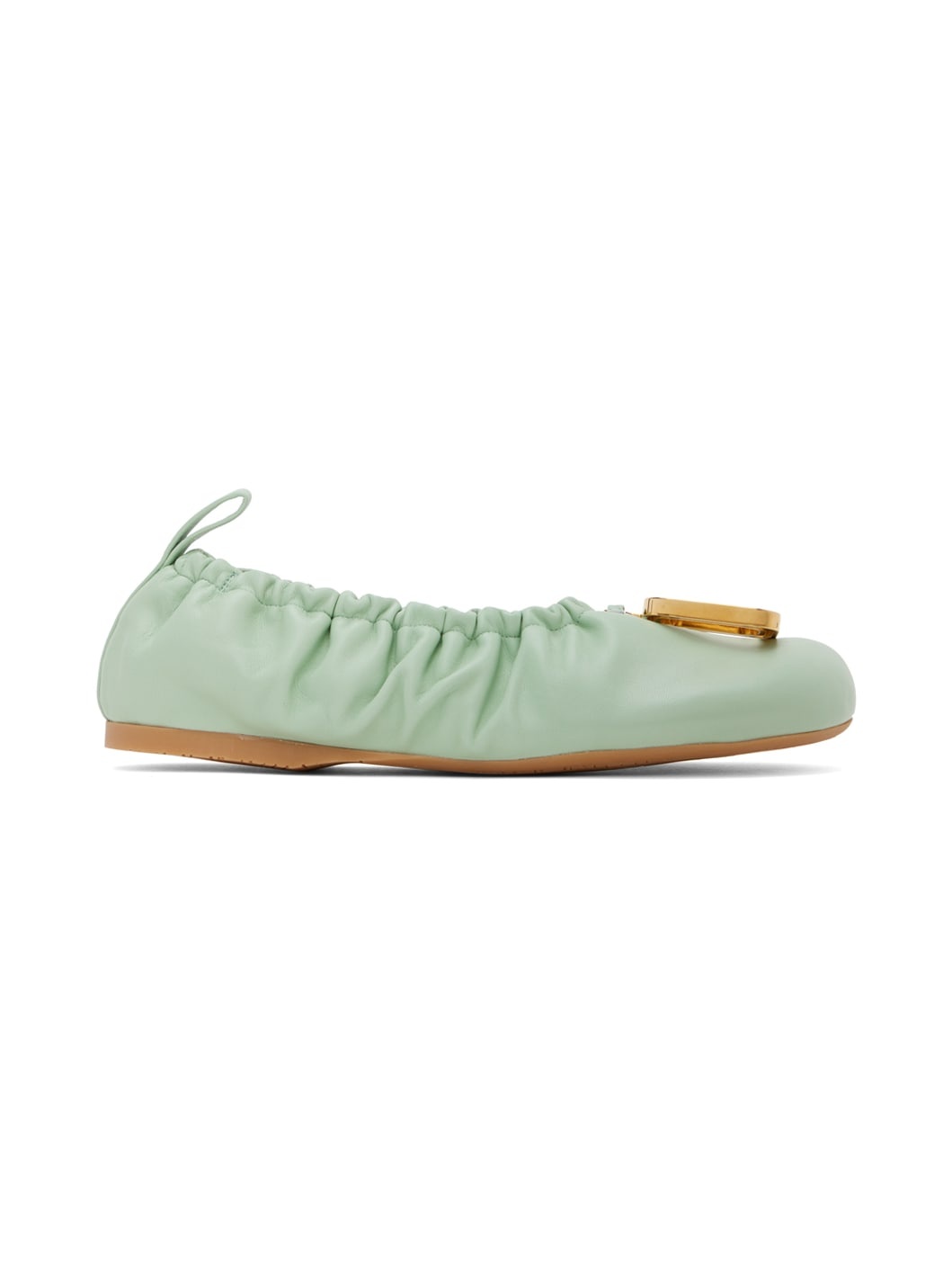 Green JWA Puller Leather Ballerina Flats - 1