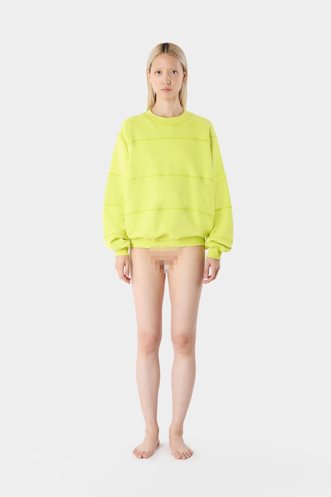 PANEL SWEATSHIRT / limeade - 5