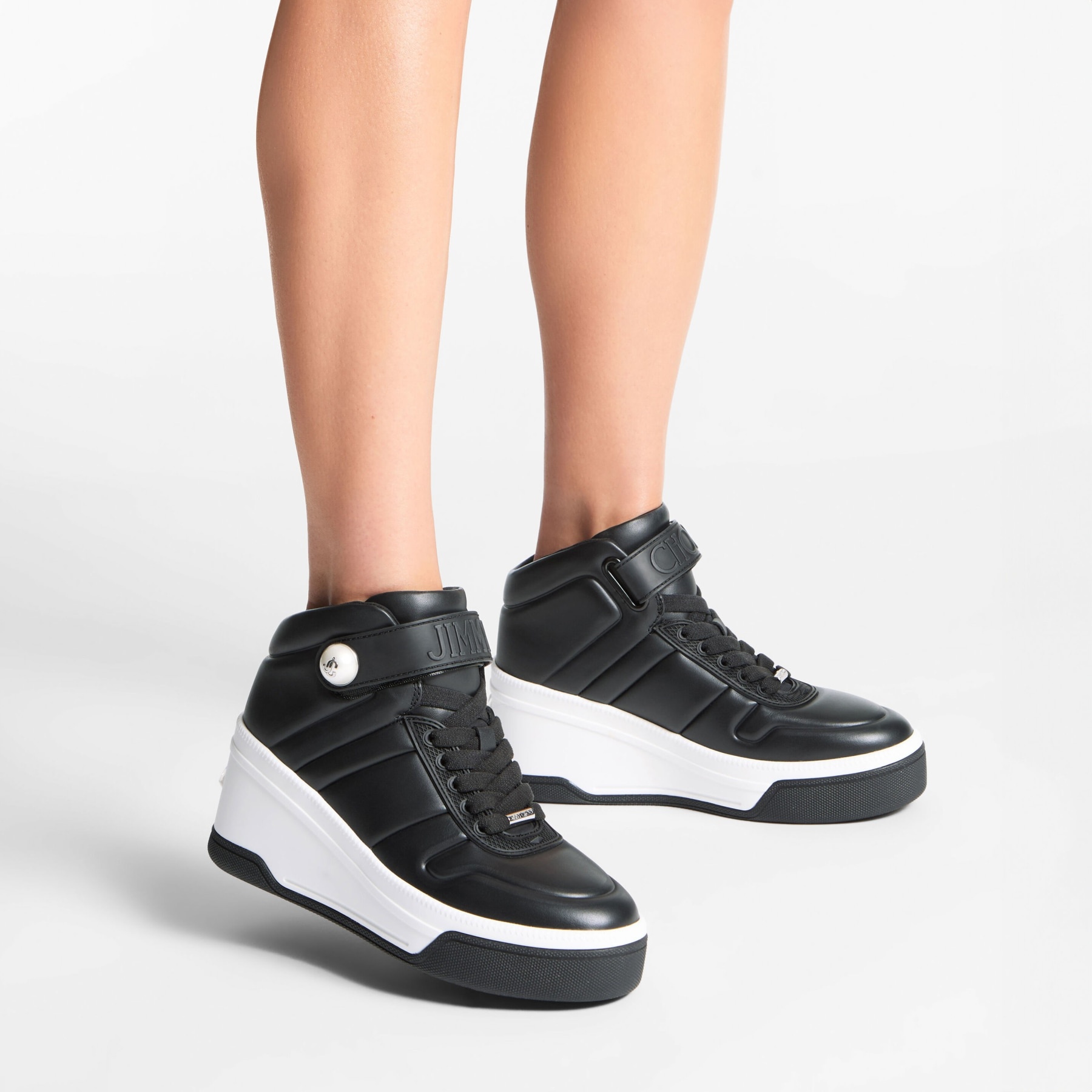 Del Mar
Black Leather Platform Trainers - 2