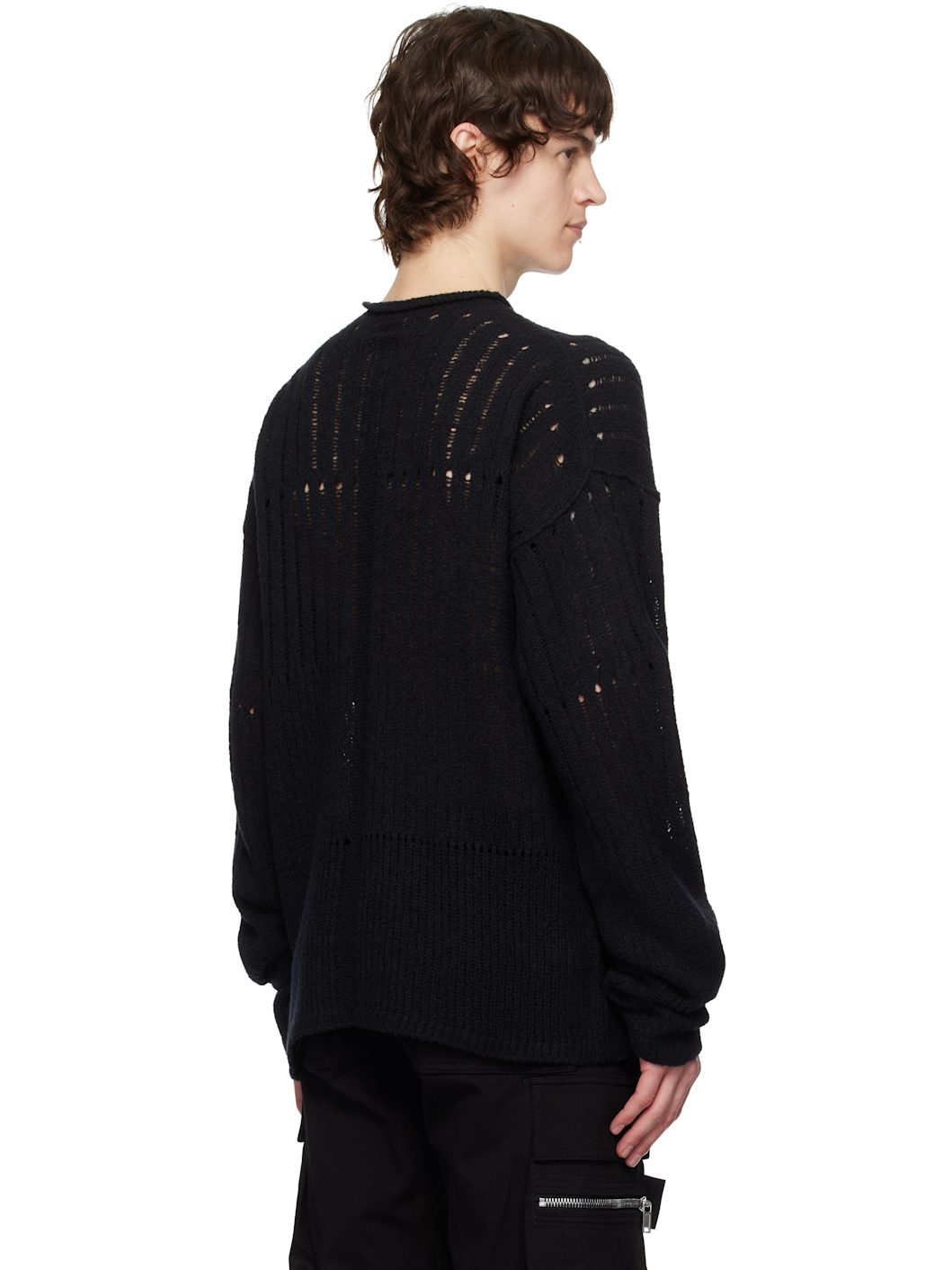 Black Hollywood Oversized Pull Sweater - 3