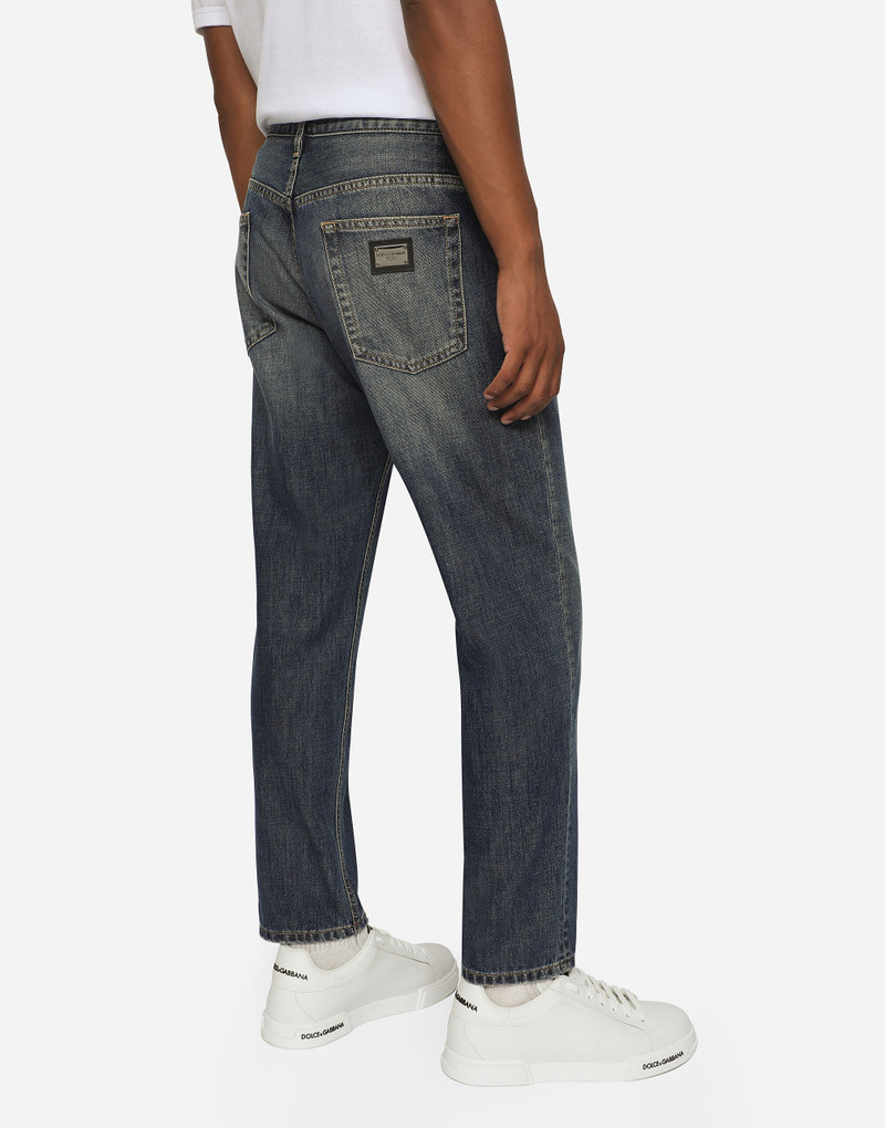 Light blue wash loose stretch jeans 4