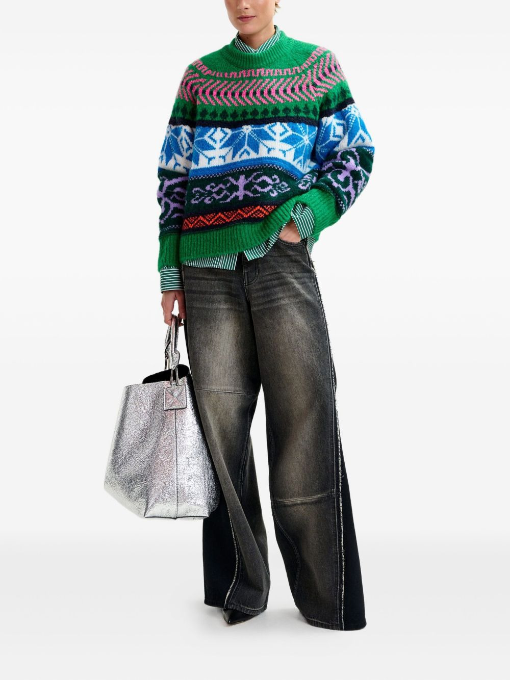 geometric-pattern sweater - 2