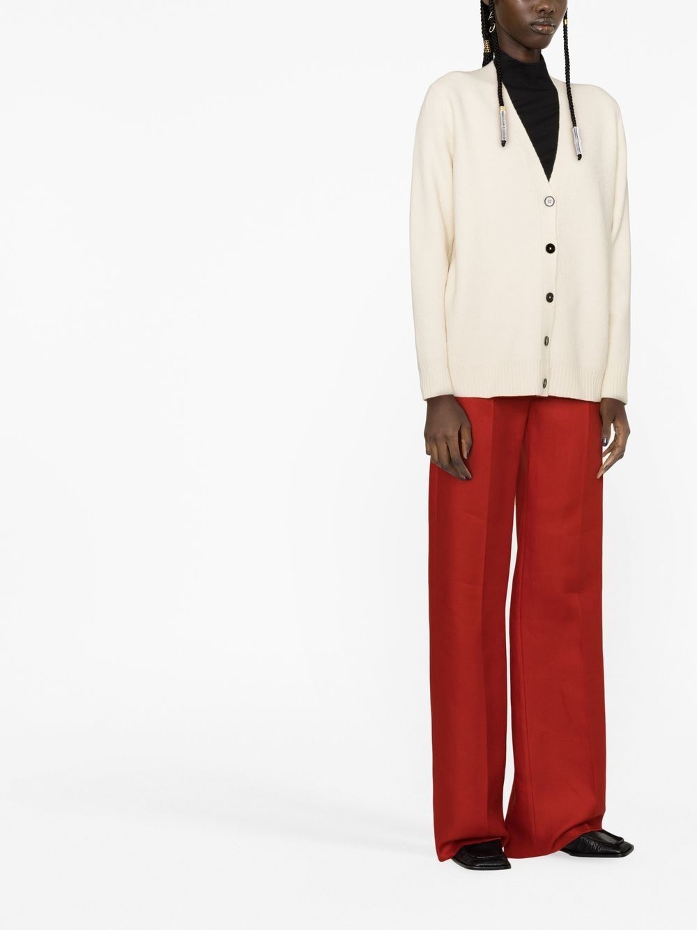V-neck wool cardigan - 4