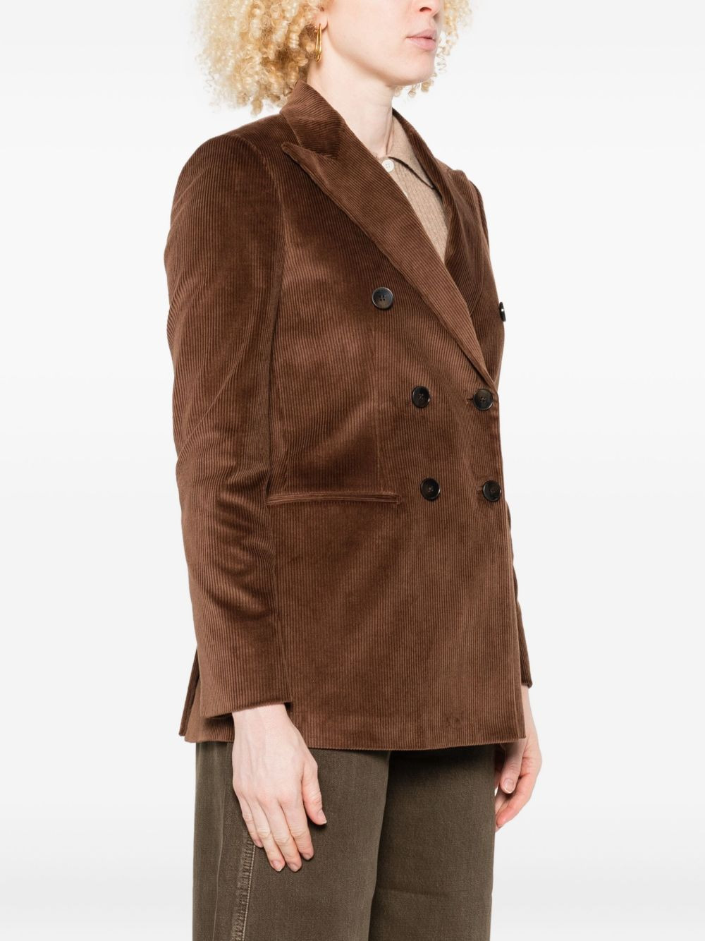 double-breasted corduroy blazer - 3